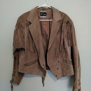 Taupe suede 1980's jacket size large